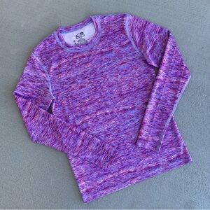 Champion Girls Athletic Shirt Size Large Purple Pink Long Sleeve
